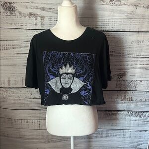 Disney villians Evil Queen Black and Purple Graphic Crop Top size XL